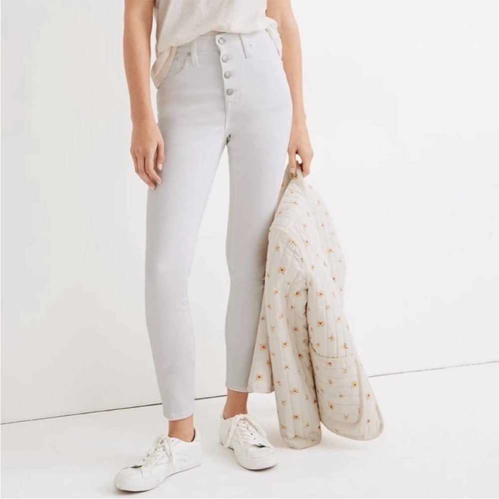 MADEWELL 10” High-Rise Pure White Skinny Jeans